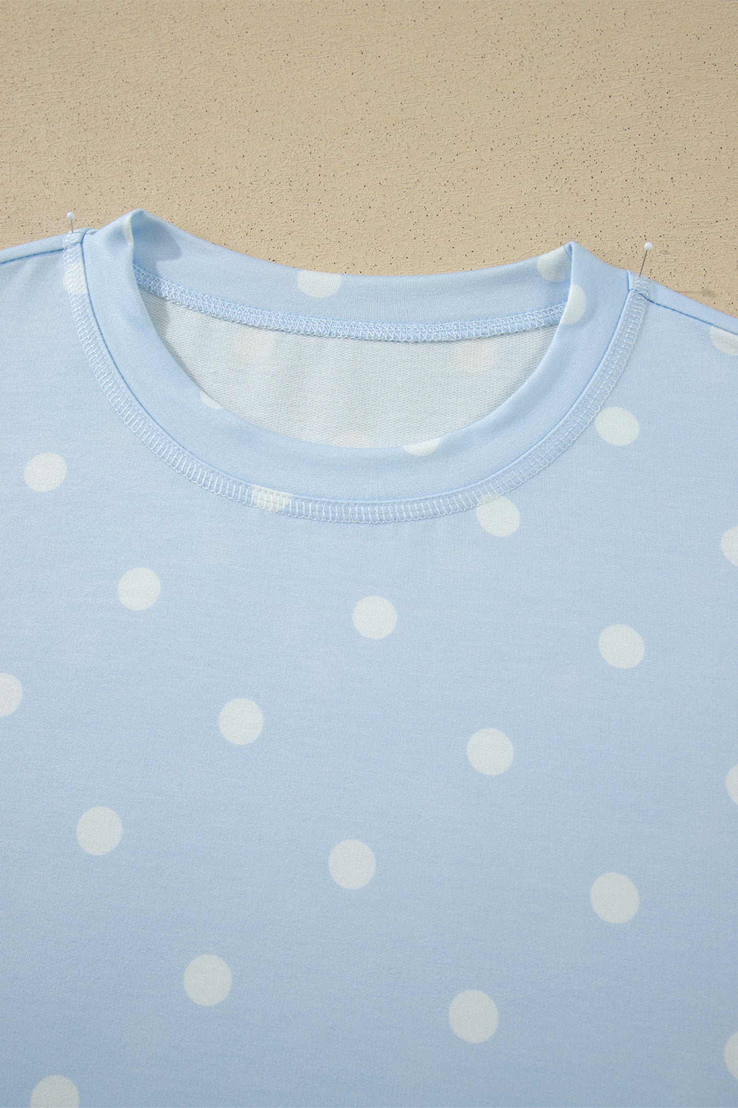 Yellow Exposed Seam Detail Polka Dot Loose Tee Drawstring Shorts Set