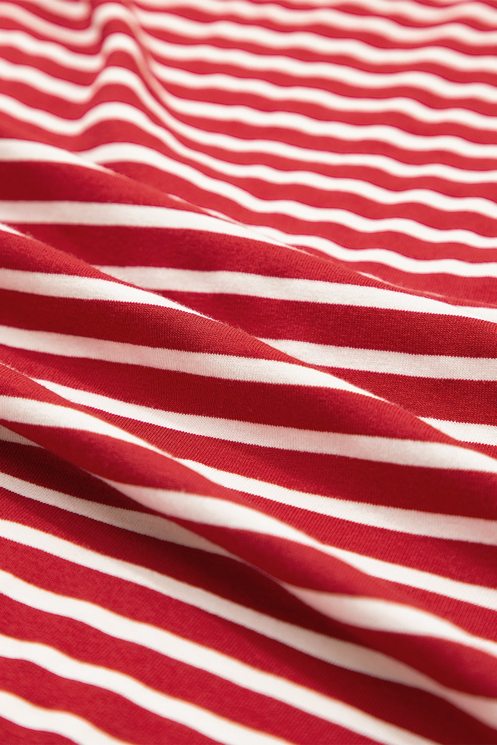 Red Stripe Chest Pocket Patch Round Neck Tank Top