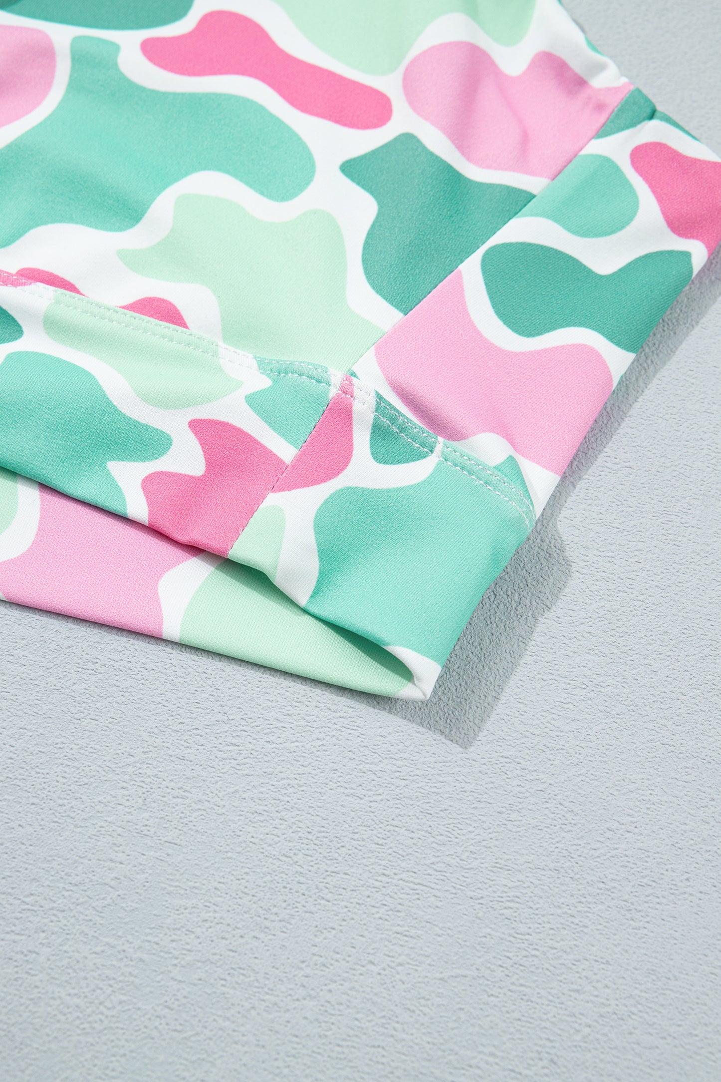 Multicolour Camouflage Printed Cropped Tank Athleisure 2pcs Short Set