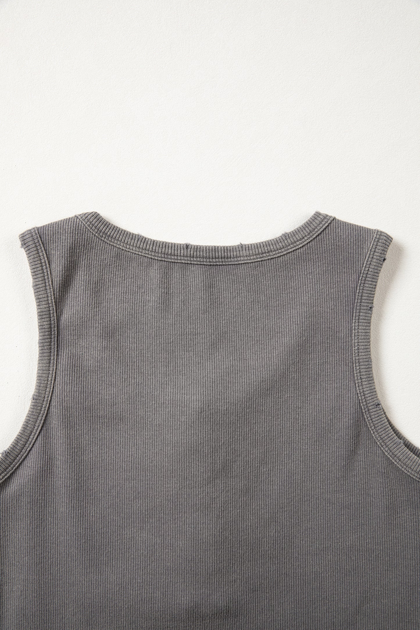 Bright Pink Vintage Distressed Ribbed Mineral Wash Tank Top