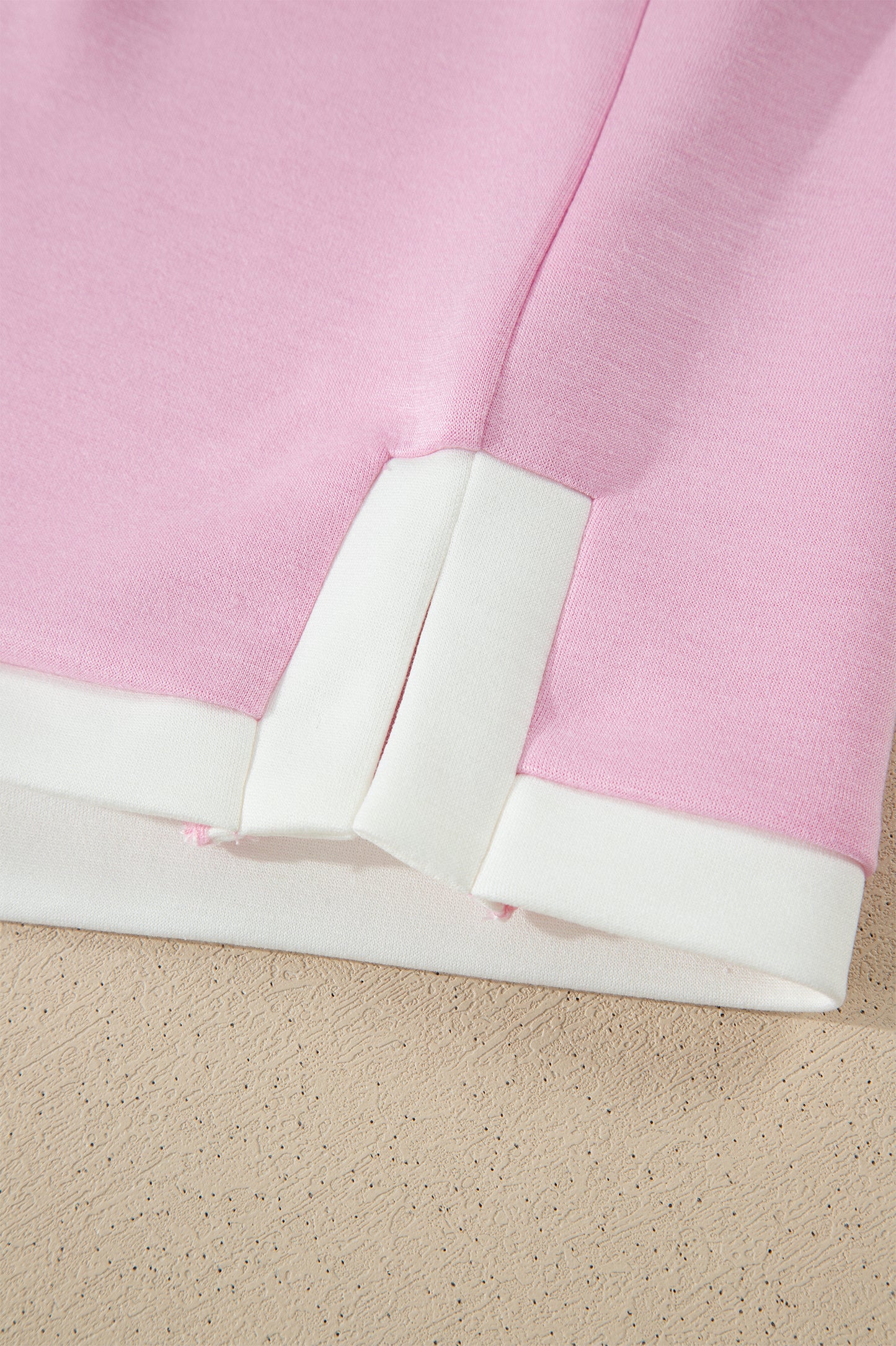 Pink Colorblock Trim Cropped Tank Elastic Waist Shift Pants 2pcs Set