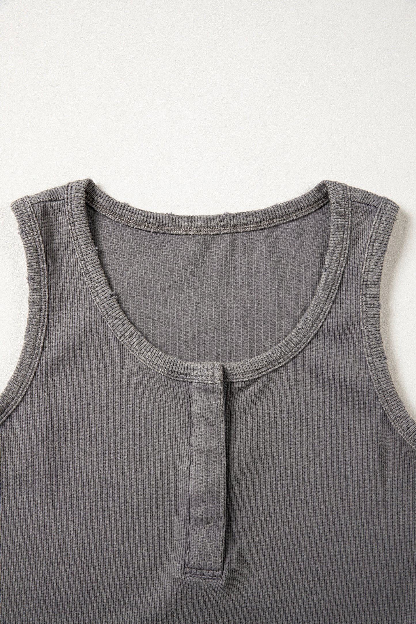 Bright Pink Vintage Distressed Ribbed Mineral Wash Tank Top