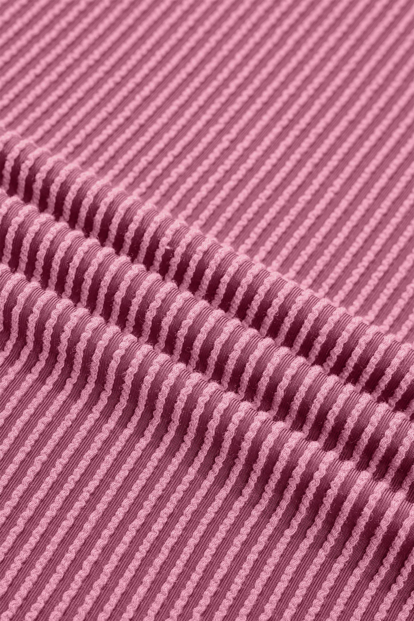 Pitaya Pink Twisted Ribbed Loose Tee Drawstring Elastic Waist 2pcs Short Set