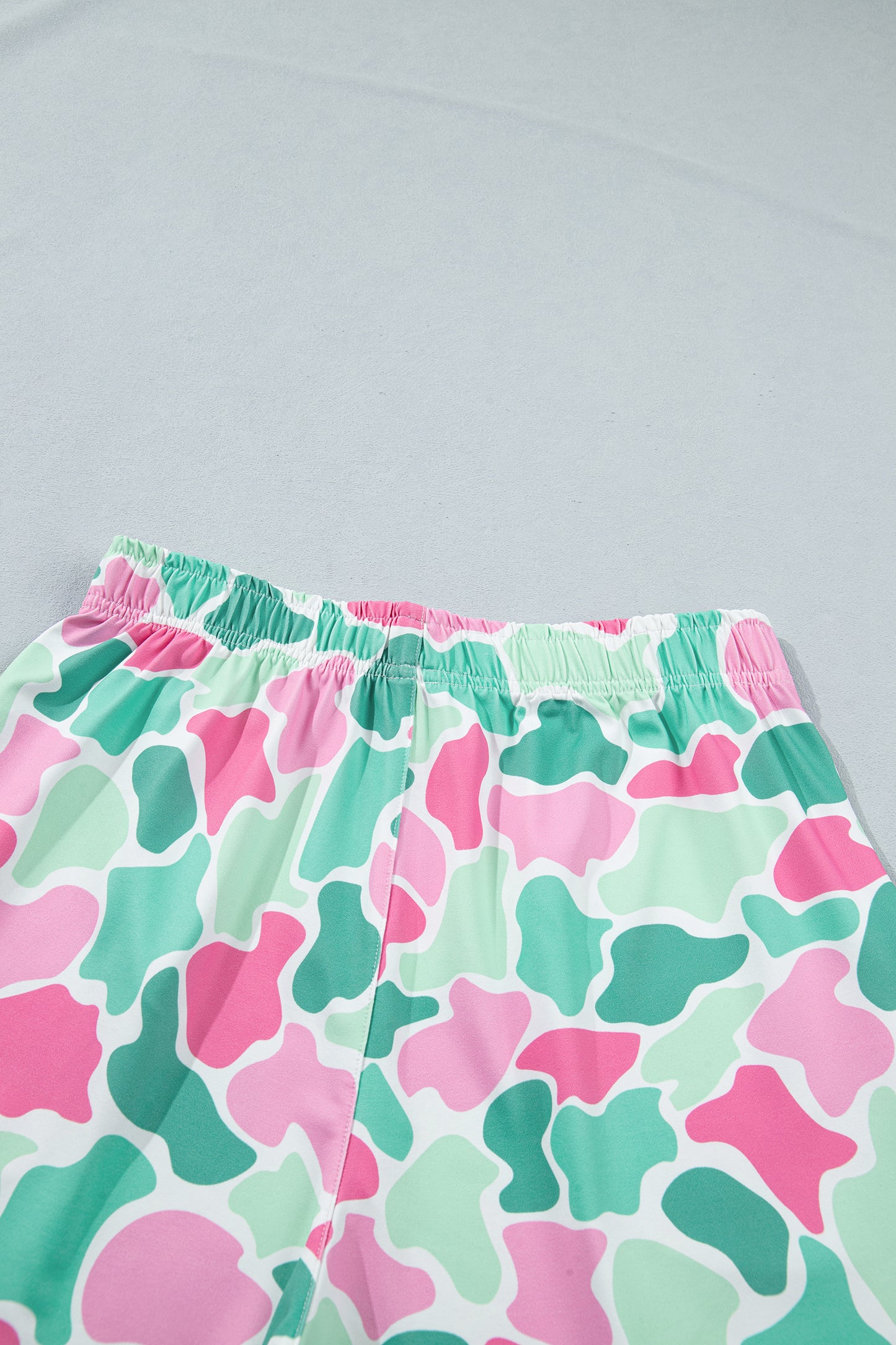 Multicolour Camouflage Printed Cropped Tank Athleisure 2pcs Short Set