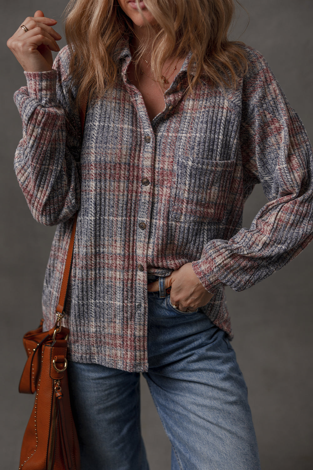 Multicolour Plaid Textured Chest Pocket Vintage Shirt I